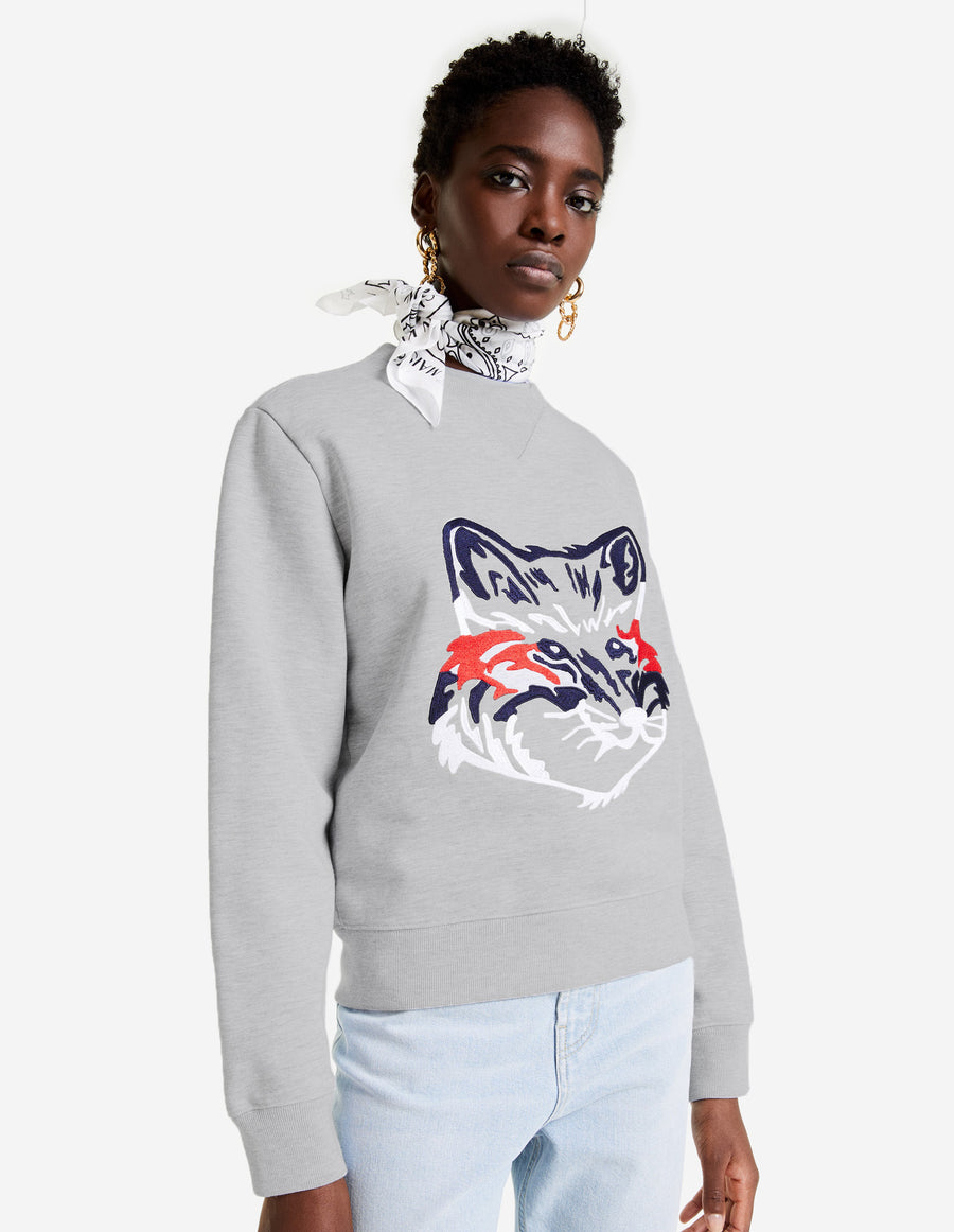 Big Fox Embroidery Regular Sweats Grey Melange (women)