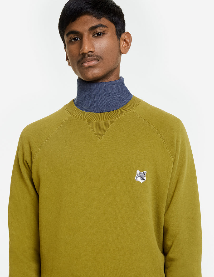 Grey Fox Head Patch Classic Sweatshirt Avocado