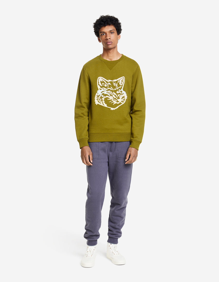 Big Fox Embroidery Regular Sweatshirt Avocado (Men)