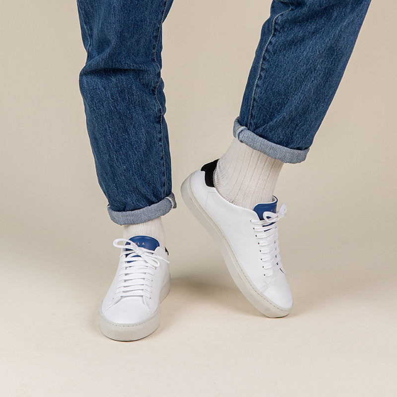 Low Sneakers Huaraz II Nappa + Suede White Blue (men)