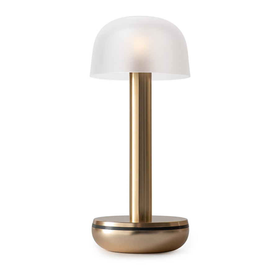 Two Table Light Gold Glass Frosted