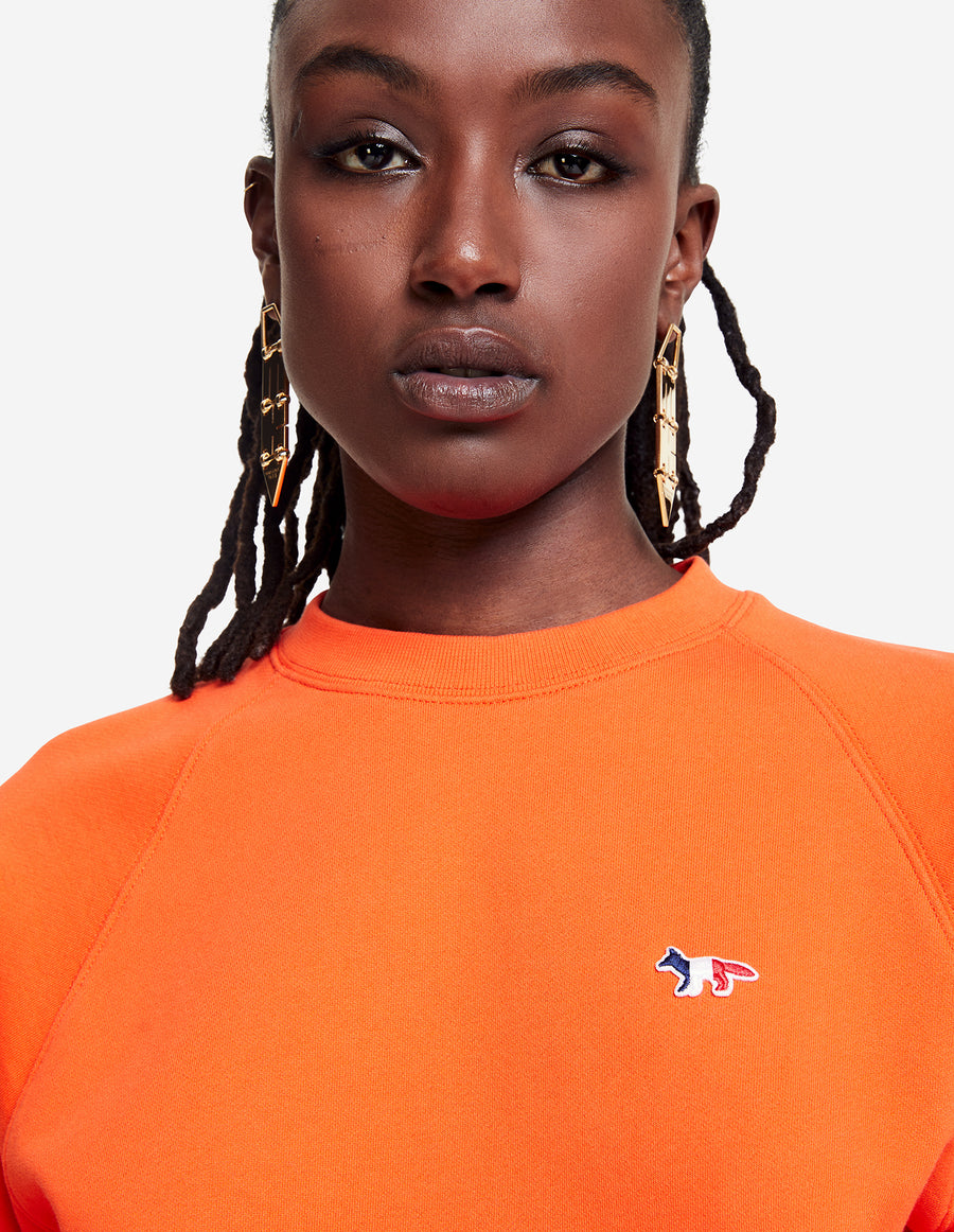 Tricolor Fox Patch Adjusted Sweatshirt Orange (Women)