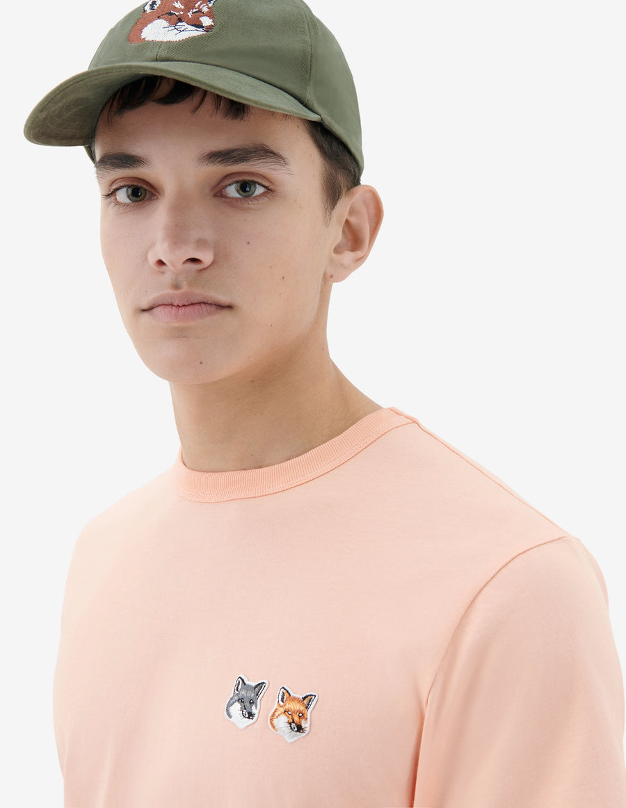 Double Fox Head Patch Classic Tee-Shirt Peach (unisex)