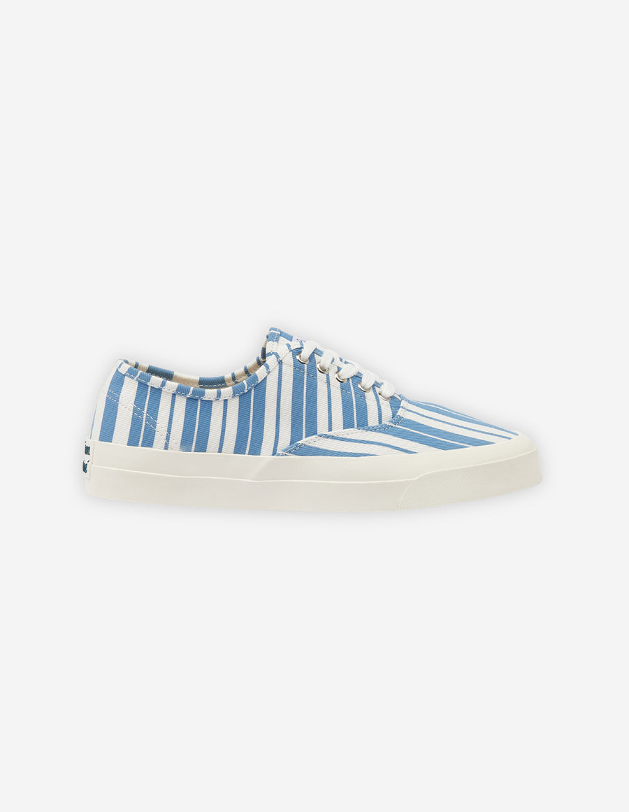 Striped Canvas Laced Sneakers Sky Blue Stripes (women)