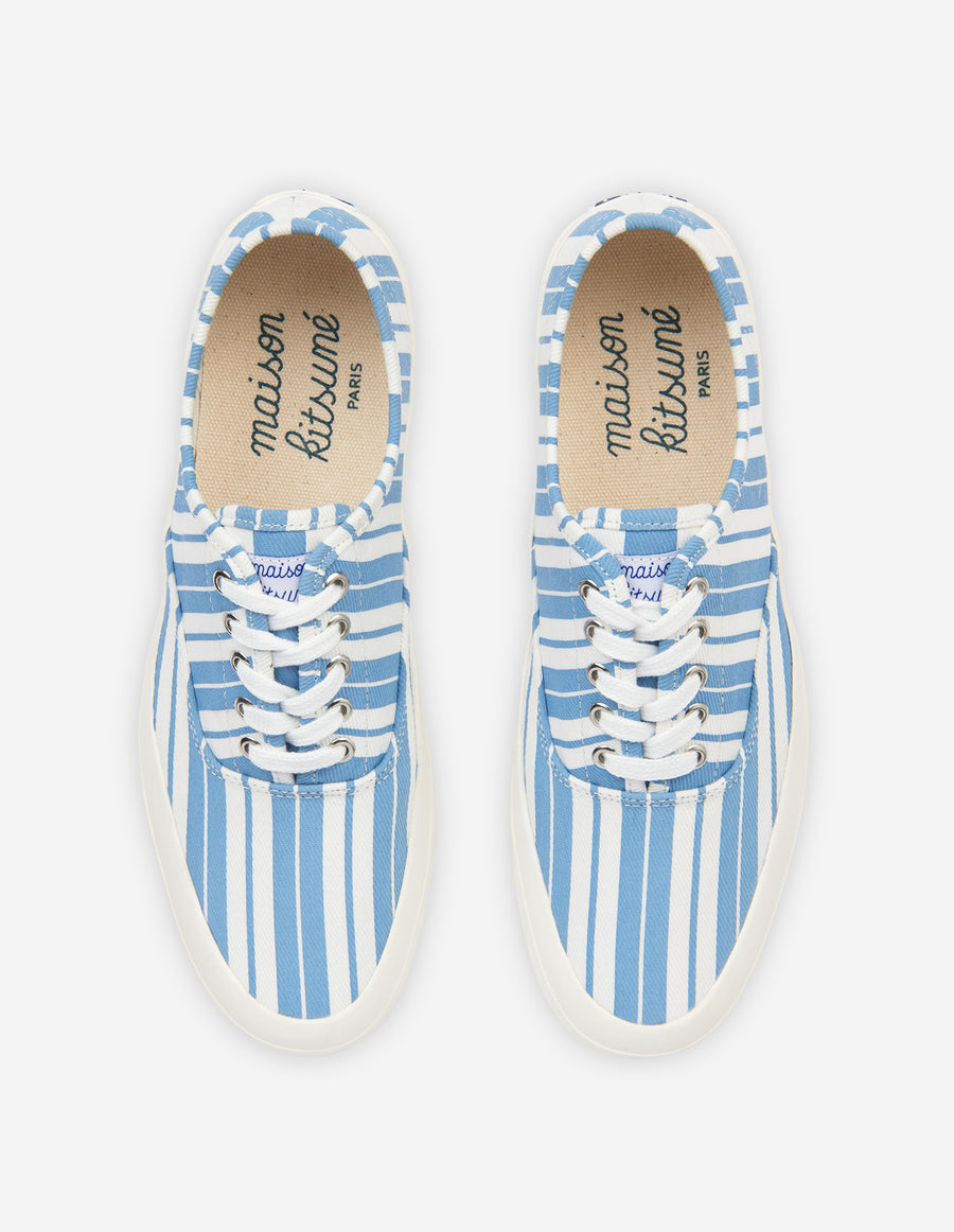 Striped Canvas Laced Sneakers Sky Blue Stripes (women)