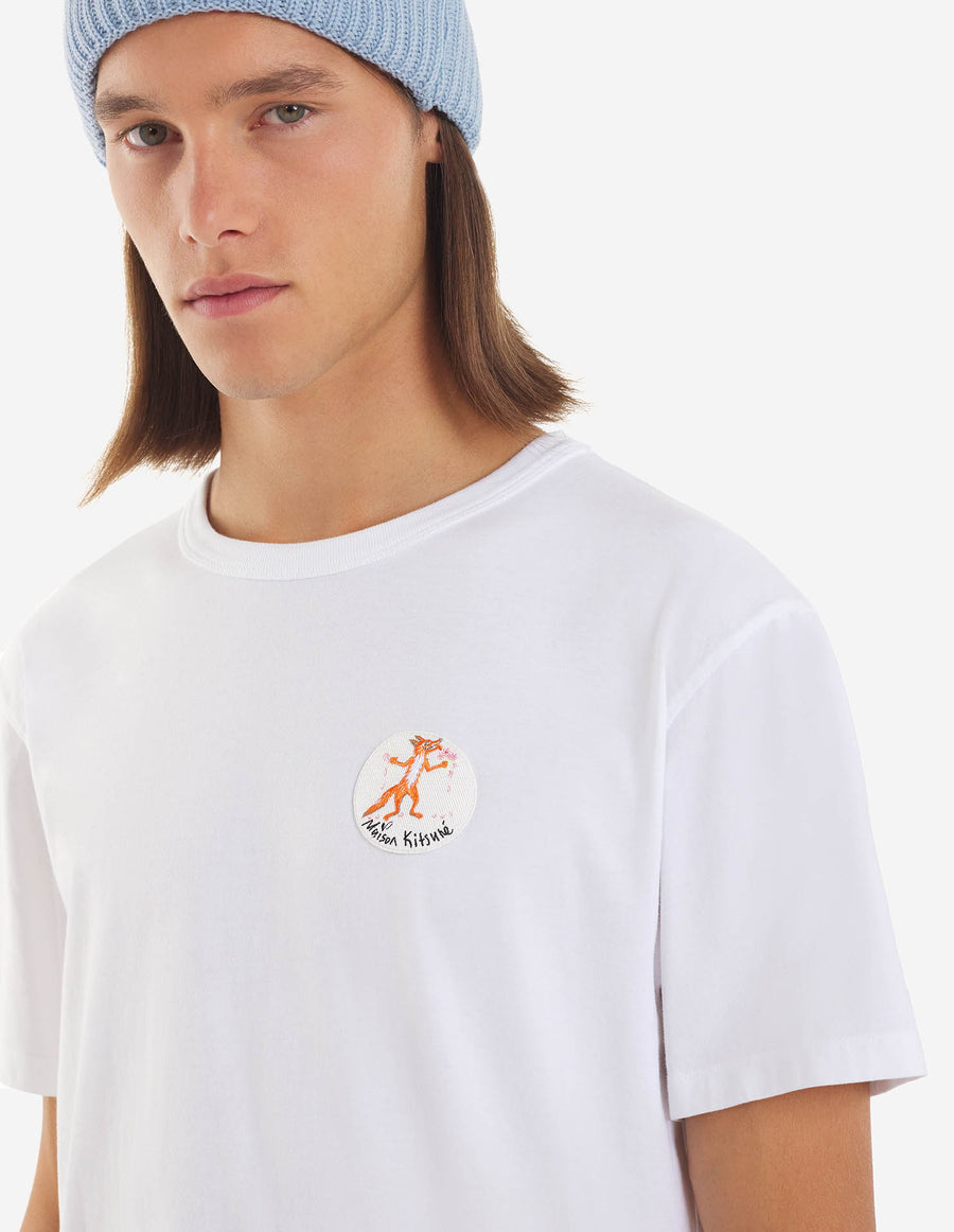Oly Flower Fox Patch Classic Tee-Shirt White (men)