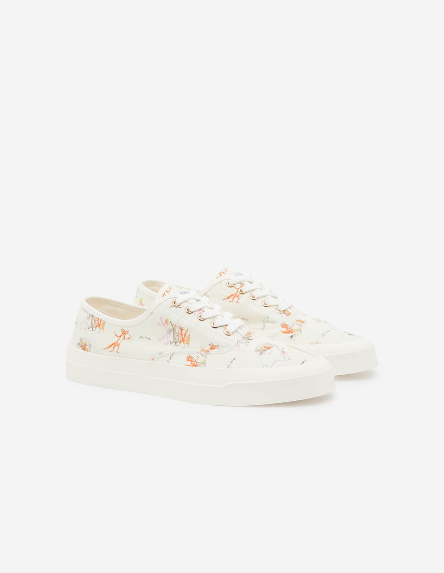 Oly Flower Fox Canvas Laced Sneakers Off-White