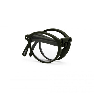 foldable Sunglasses #F Kaki Green Soft Grey Lenses