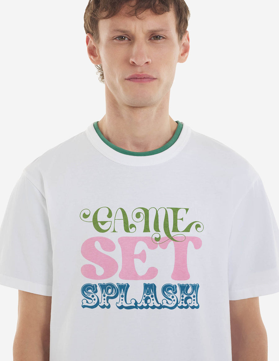 Game Set Splash Regular Tee-Shirt White (men)