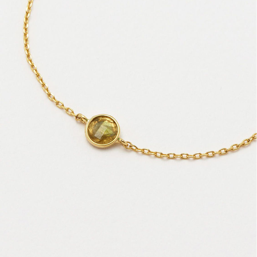 Mini Gemstone Chain Bracelet Labradorite GP