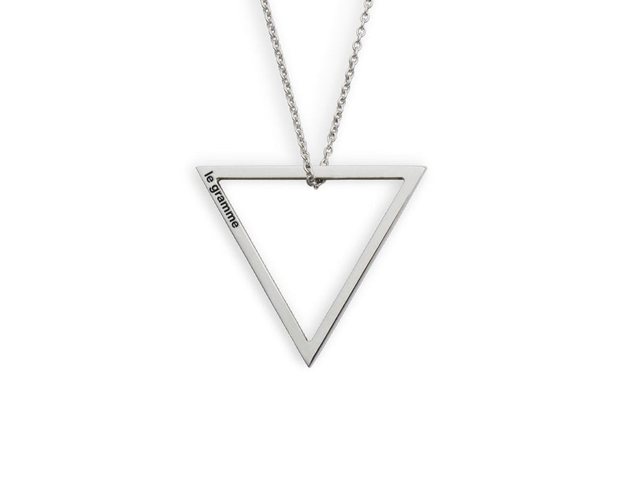 1.7g polished and brushed sterling silver triangle necklace