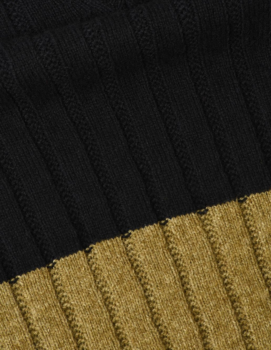 Block Stripe Slipover Wool Cotton / Hiw Black / Asparagus (men)