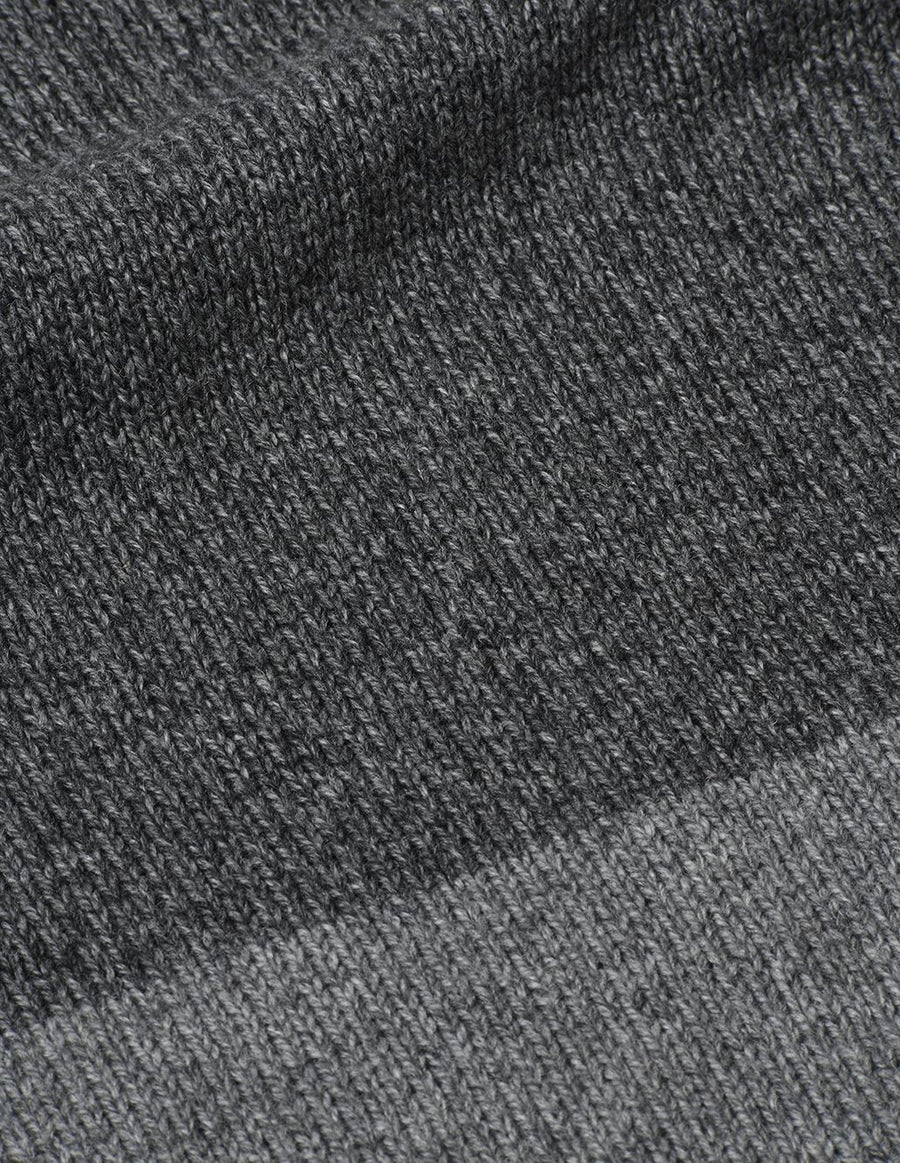 Two Colour Crew Neck Lambswool Cotton Charcoal / Grey (women)