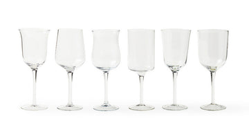 Set 6 Goblet Clear Ass.Ed Diseguale