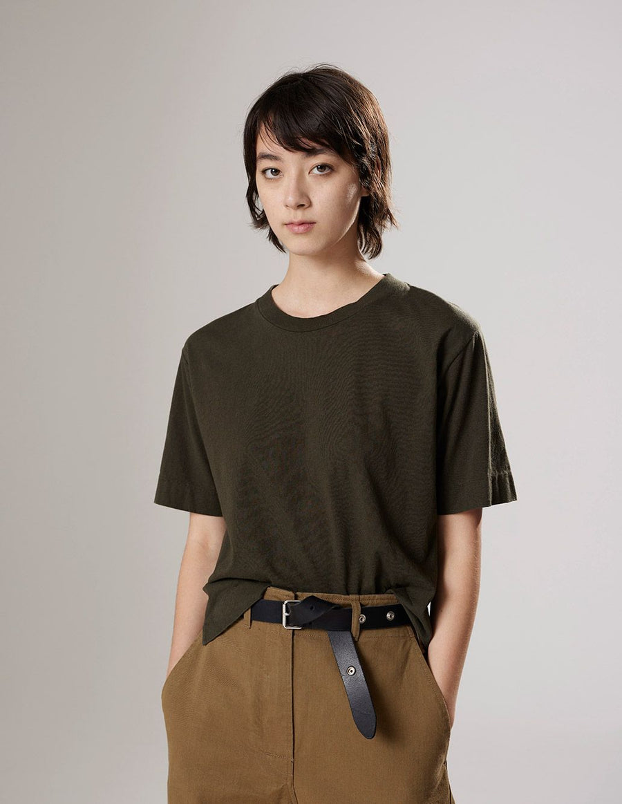 Simple T-Shirt Cotton Linen Jersey Forest (Women)