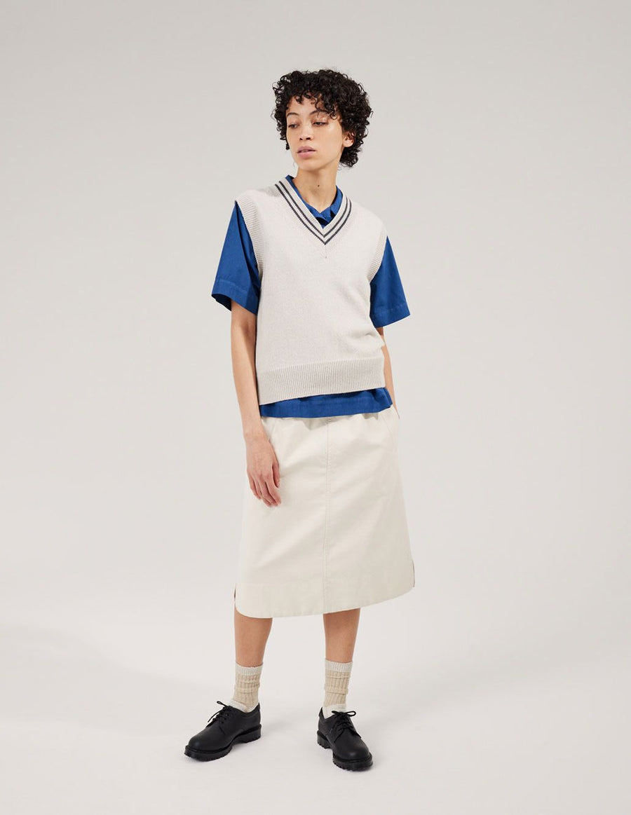 Kit Skirt Workwear Cotton Twill Off White