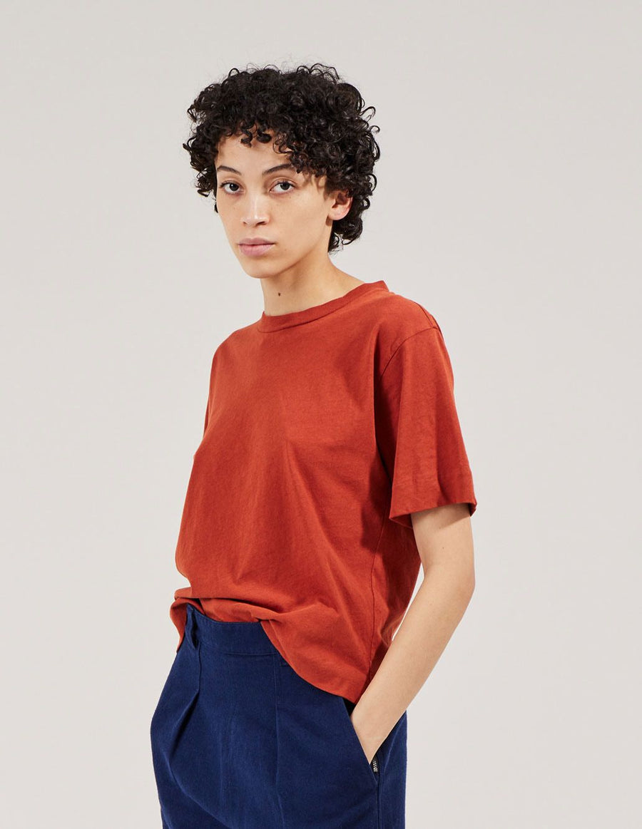 Simple T-Shirt Cotton Linen Jersey Amber (women)