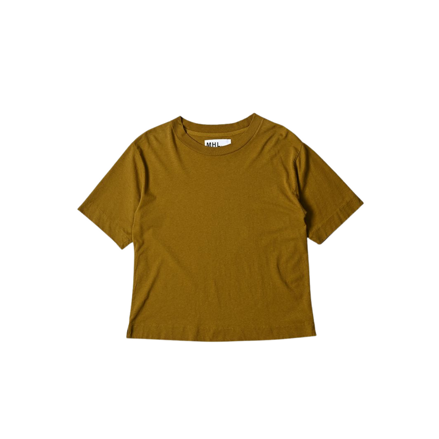 Simple T-Shirt Cotton Linen Jersey Mustard (Women)