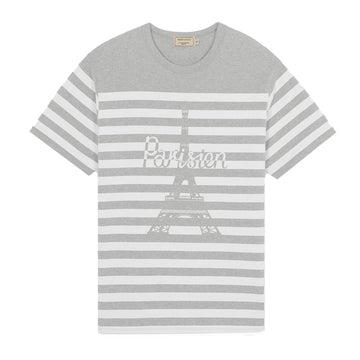 Parisien Tower Striped Classic Tee-Shirt Grey Melange (men)