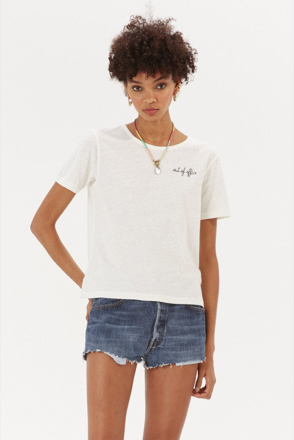 Natural Tee Out Of Office White