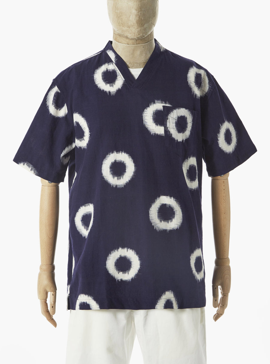 V Neck Pullover Shirt Double Ikat Donuts