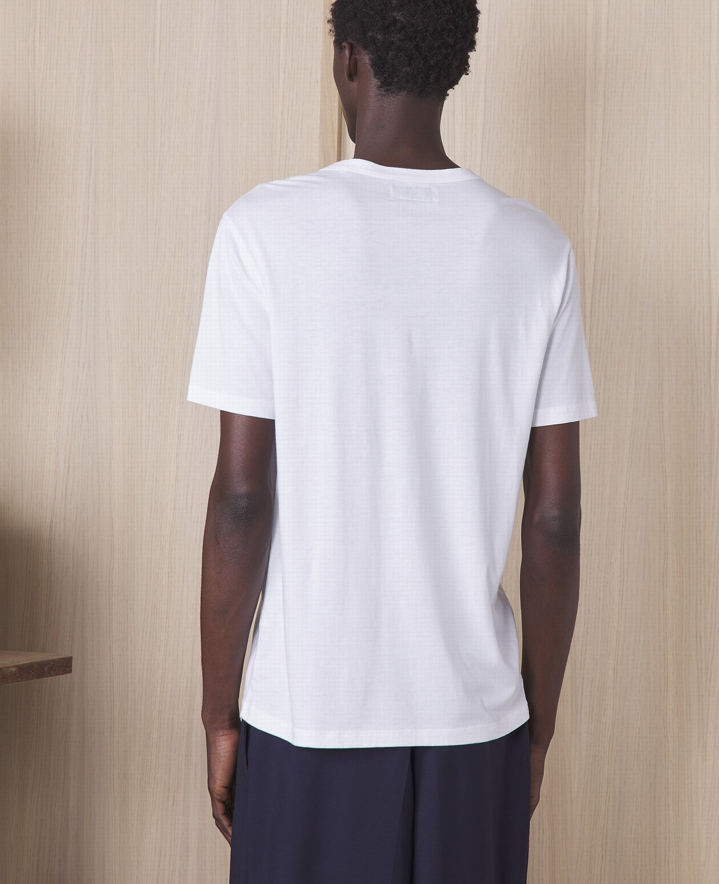 Short Sleeve Tencel Cotton Pocket Tee - White