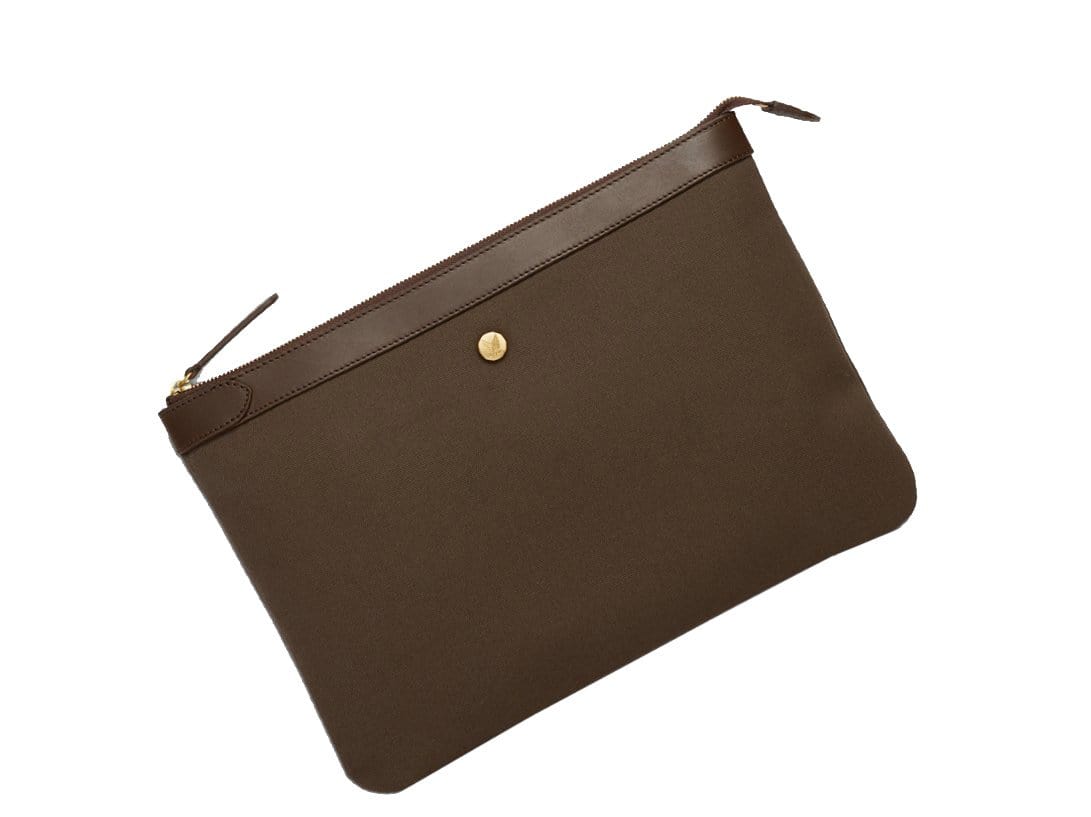 Leather Pouch Army Dark Brown