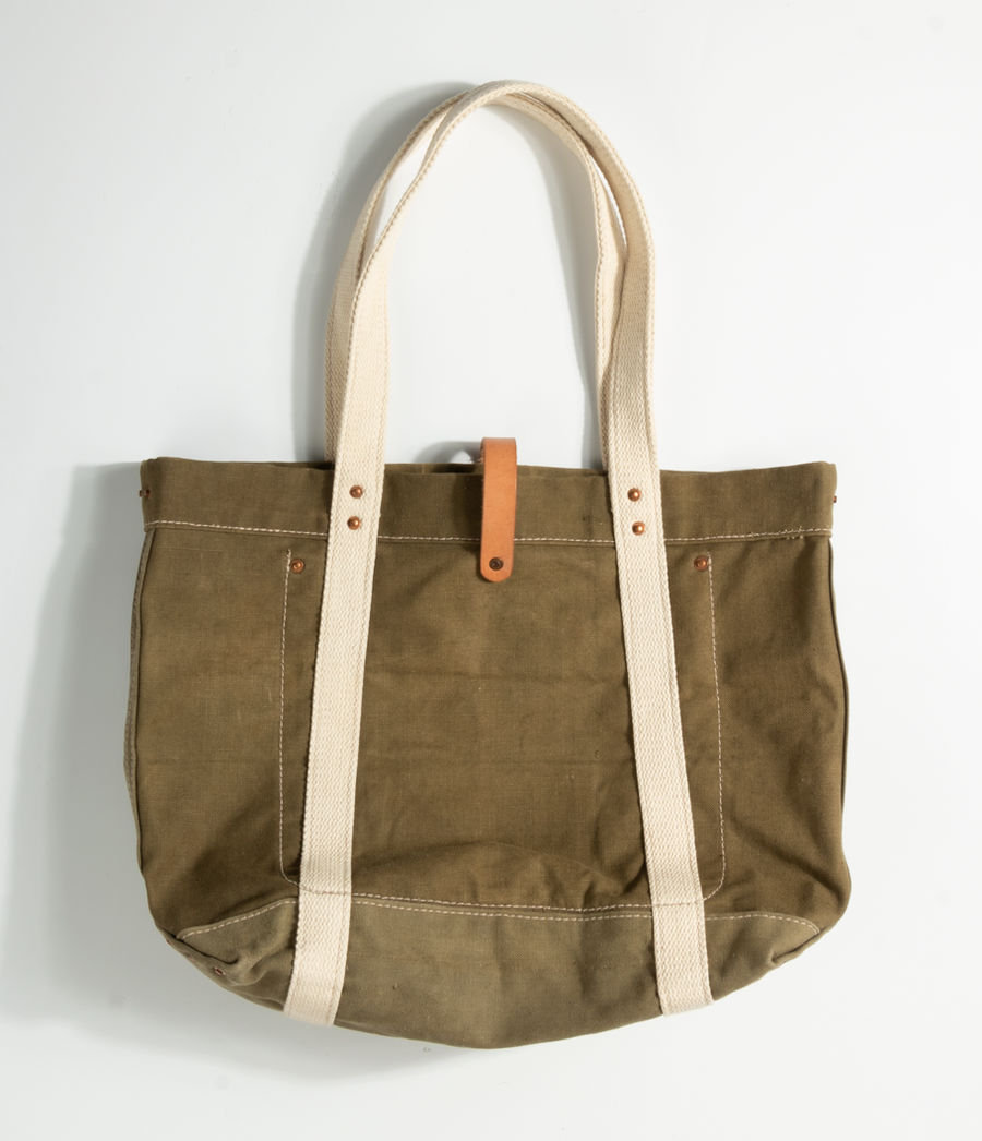 Army Green Totebag in Military Fabric OS