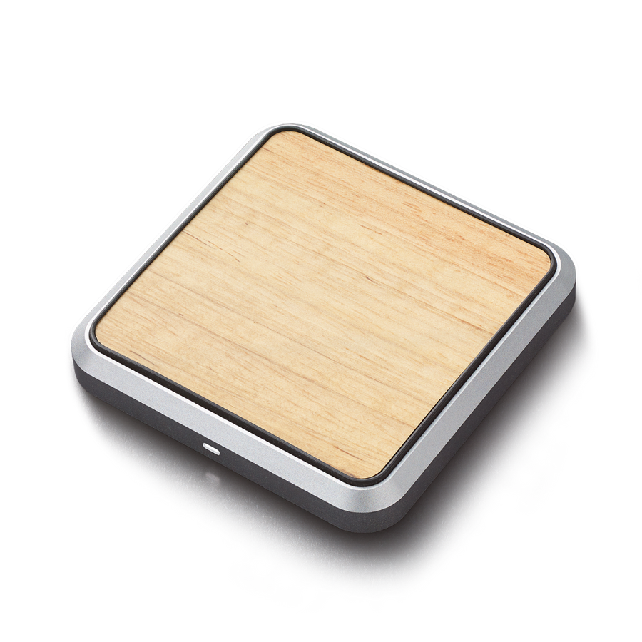 Wireless Charger White Rubber Wood