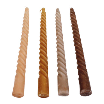 Spiral Candles Mixed Earth Colours (Set/4)