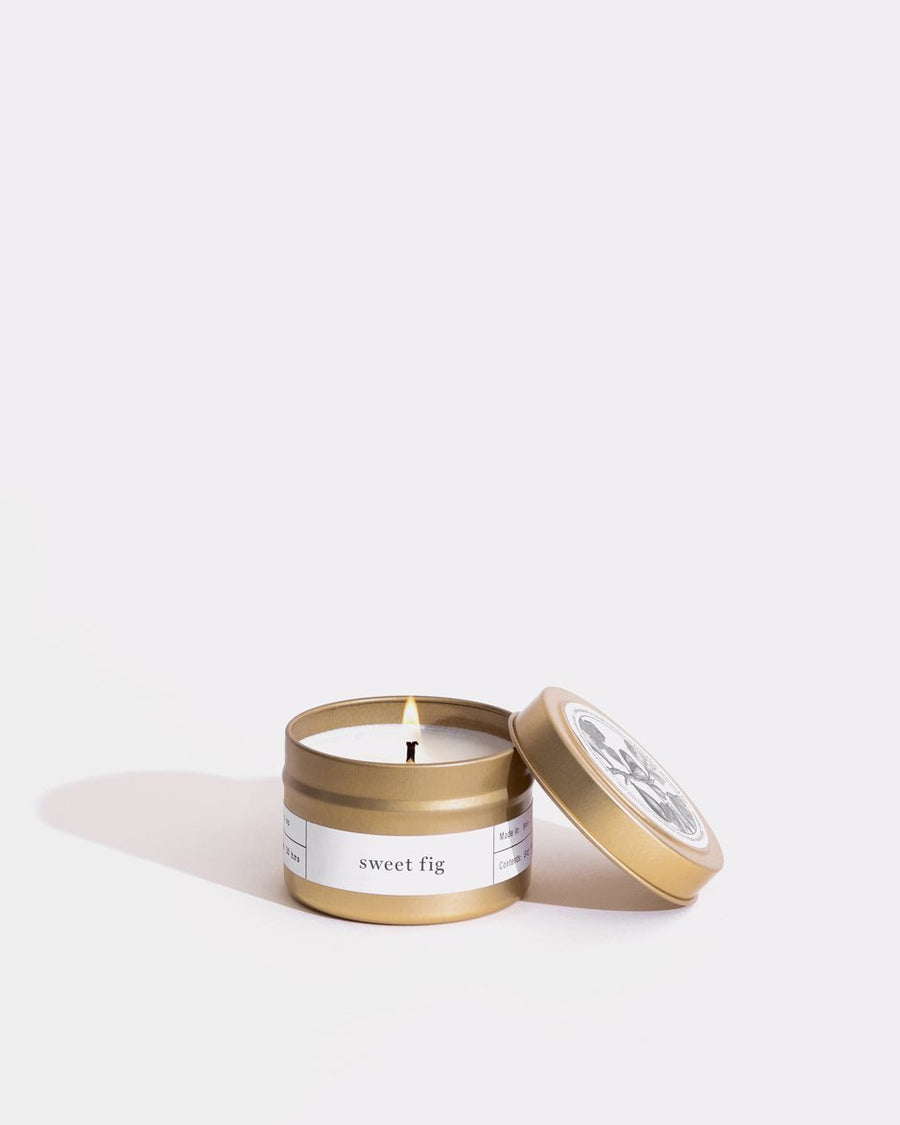 Gold Travel Candles Sweet Fig