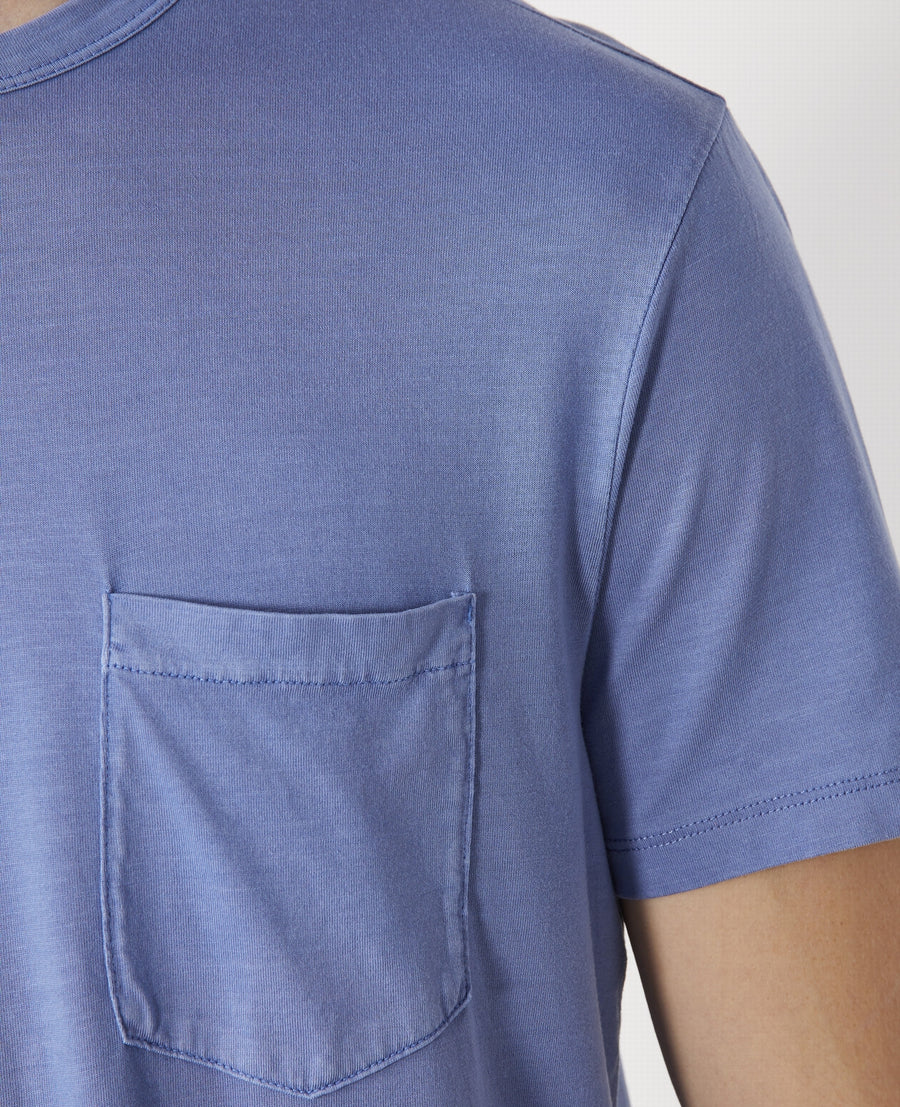Lightweight Tencel Cotton Tee-Shirt Greek Blue