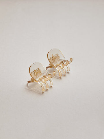 Petite Gwynne Clip Pair Champagne 2.5cm X3.5cm